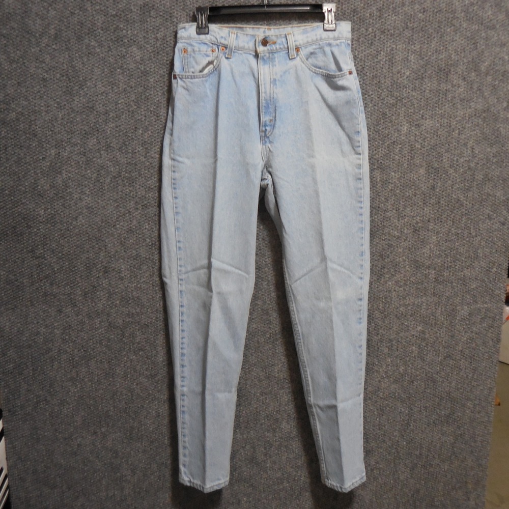 Vintage Levis 521 Tapered Fit Jeans Light Wash High Rise Made in USA 12 Med 27W